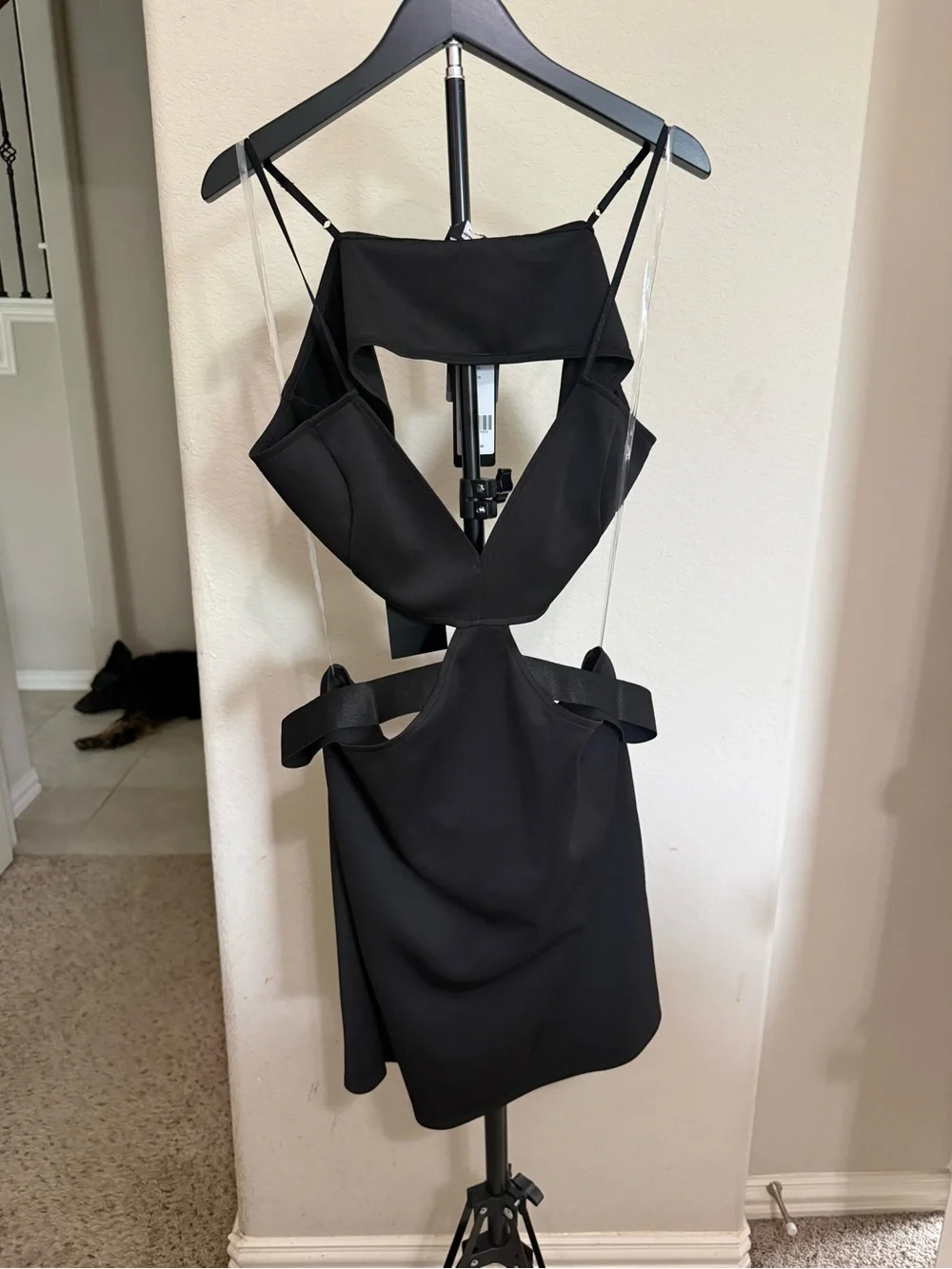 bebe Black Cutout Mini Dress NEW - Picture 4 of 6